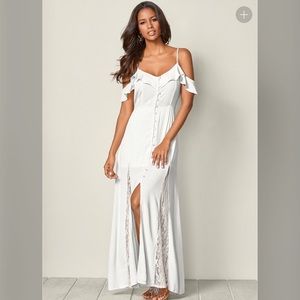 Venus cold shoulder lace maxi dress